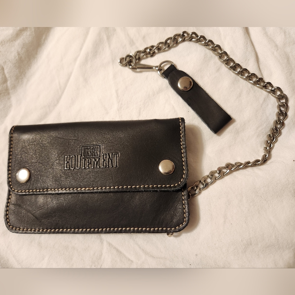 ⛓️Vintage Urban Equipment - Black Leather Chain Wallet